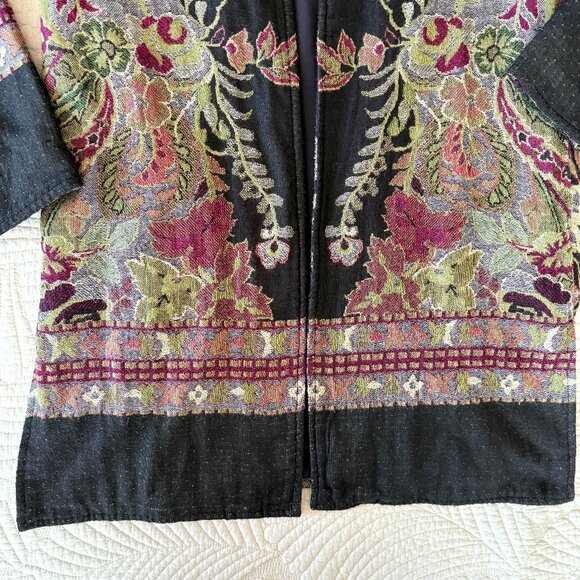 Anii by Natural Floral Tapestry Whimsigoth Open Front Long Cardigan Size S - Picture 11 of 16